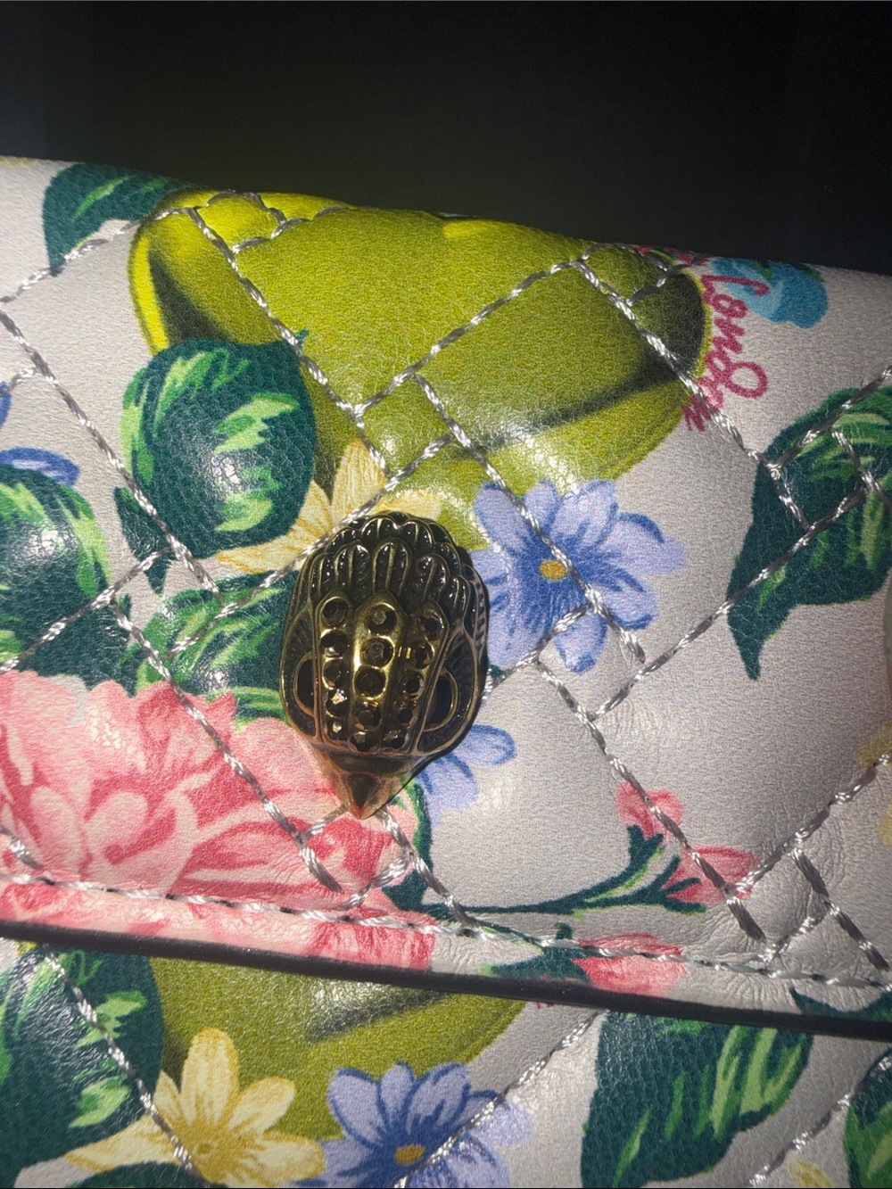 Kurt Geiger London Micro Kensington Floral Printed Crossbody-Bone Combination - Picture 3 of 7